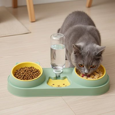 gamelle-chat-avec-distributeur-d-eau-ergonomique