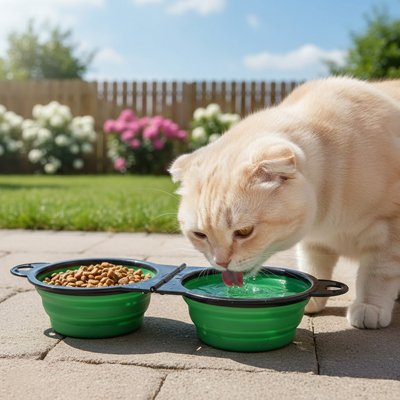 gamelle-chat-double-pliable-en-silicone-verte