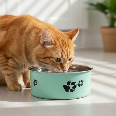 gamelle-chat-en-inox-verte-hygiénique