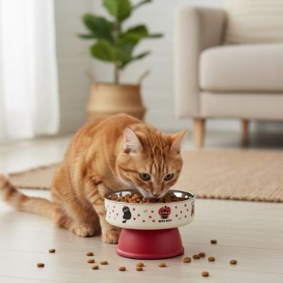 gamelle-chat-surélevée-avec-support-plastique