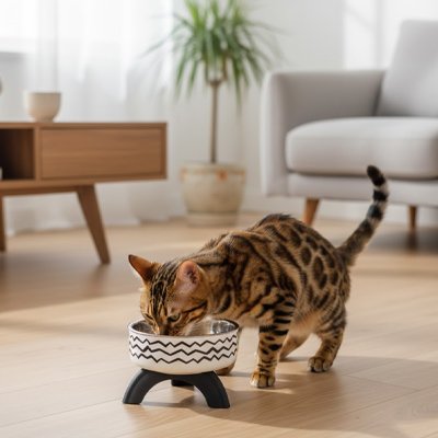 gamelle-chat-surélevée-posture-naturelle