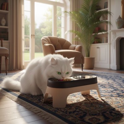 gamelle-chat-surélevée-posture-naturelle