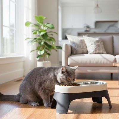 gamelle-chat-surélevée-soulage-le-dos