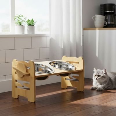 gamelle-chat-surélevée-support-en-bambou