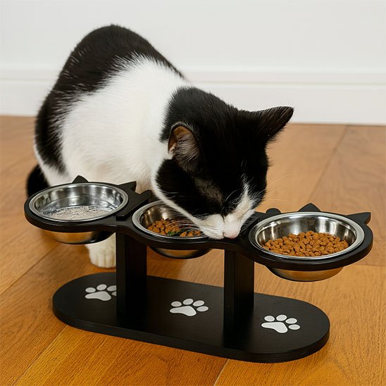 gamelle-chat-surélevée-triple-bol-pratique