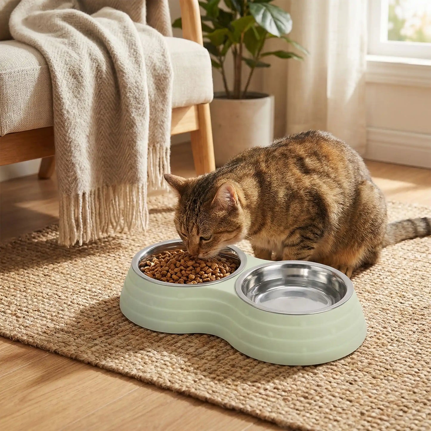 Gamelle chat en inox | Anti-Régurgitation