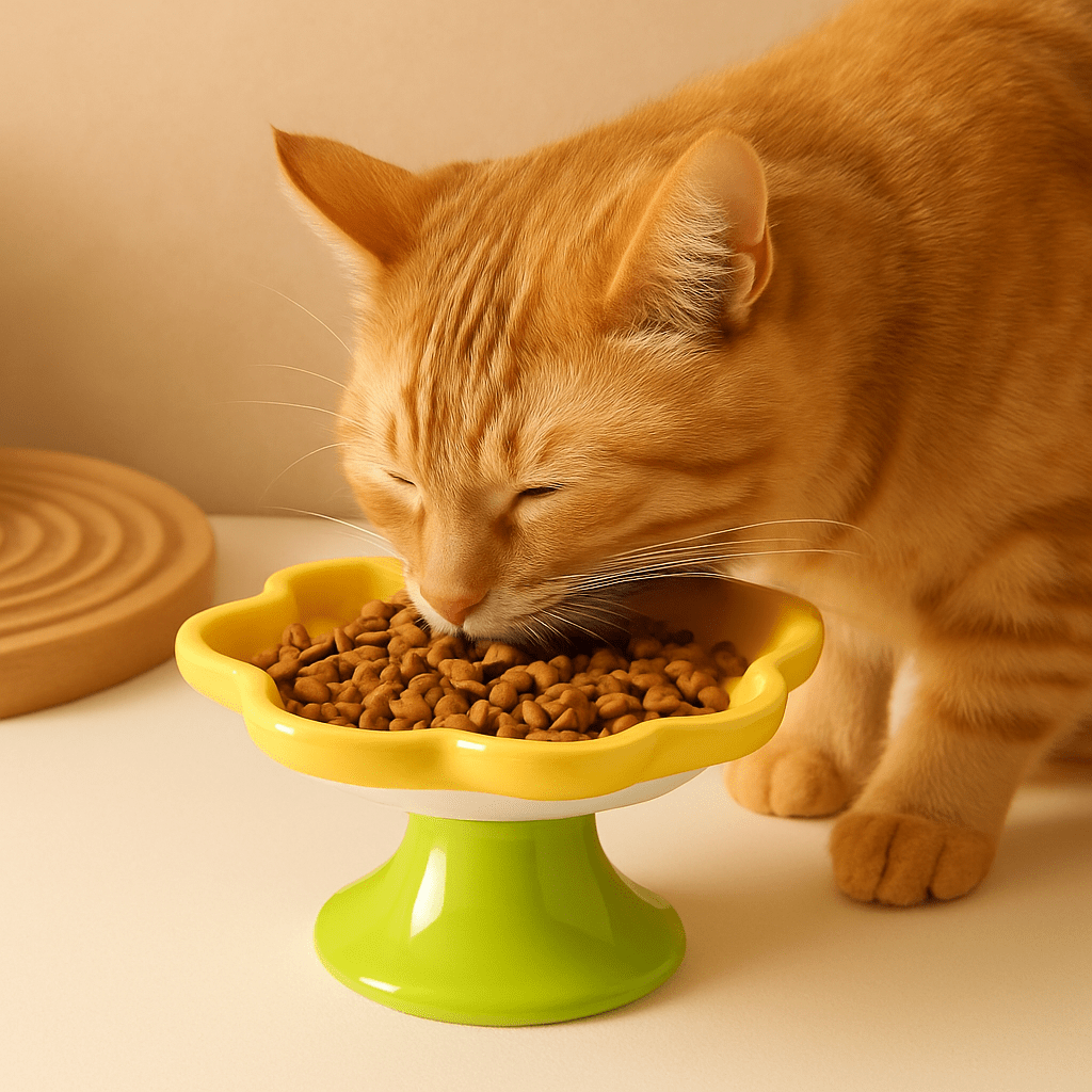 gamelle-pour-chat-jaune-petalbol