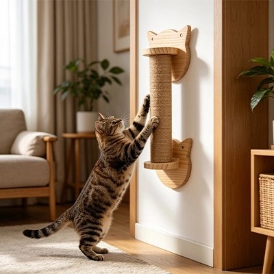 griffoir-chat-barre-en-bois-à-fixer-au-mur