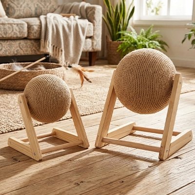 griffoir-chat-boule-amusante-en-bois