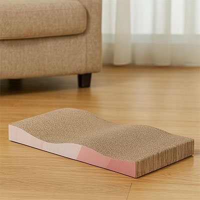 Griffoir-en-carton-pour-chat-ergonomique-résistant