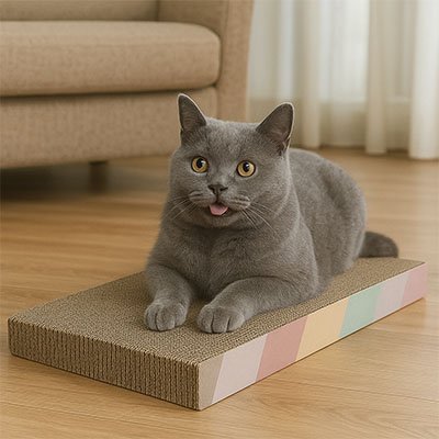 Griffoir-en-carton-pour-chat-ergonomique-solide