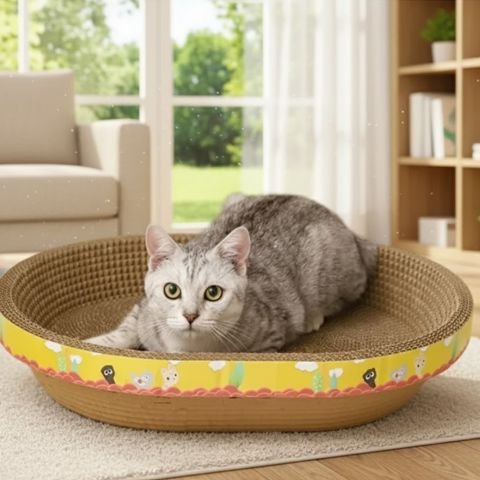 griffoir-en-carton-pour-chat-ovale-indispensable