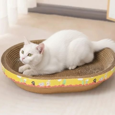 griffoir-en-carton-pour-chat-ovale-résistant