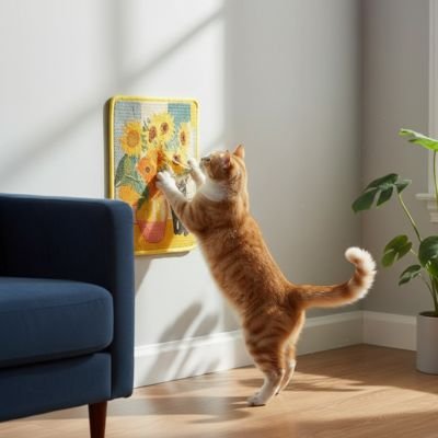 griffoir-pour-chat-tableau-mural-pratique