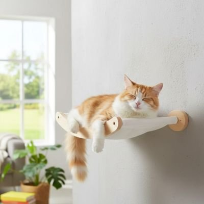 hamac-chat-en-bois-à-coller-au-mur-solide