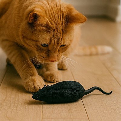 Jouet chat interactif - souris noir