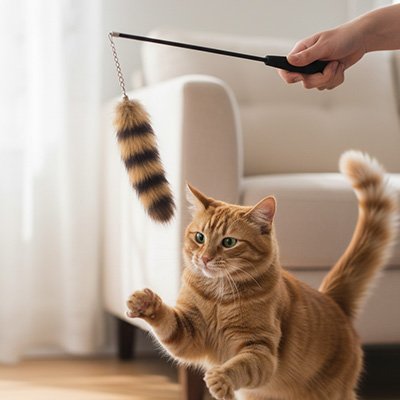Jouet pour chat-baton