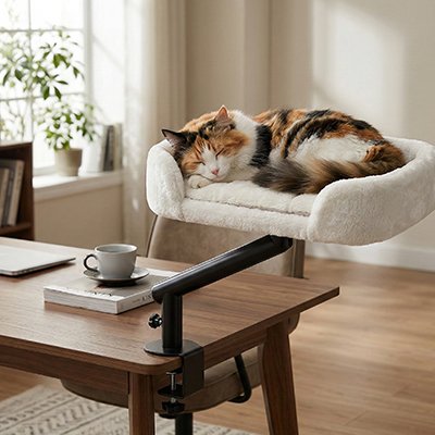 lit-pour-chat-beige-avec-fixation