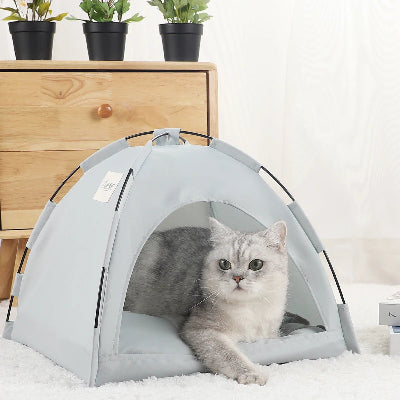 niche-pour-chat-exterieur-grise