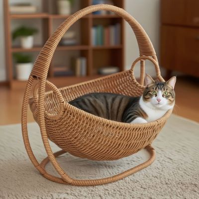 panier-en-rotin-pour-chat-hamac-confortable