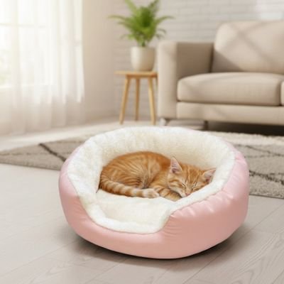 Panier pour chat rose poudré extra chaud
