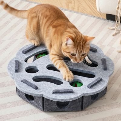 Plateau de jeu 2 niveaux - détail compartiments et balles colorées