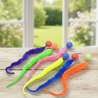 Serpentin dansant multicolore pour chat - compact 24 cm