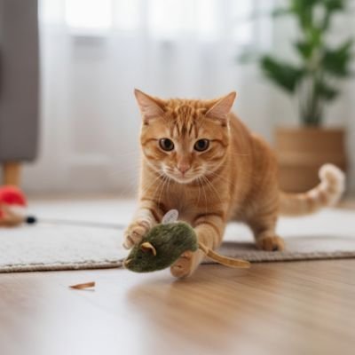 Souris verte FélinActive - détail queue en corde ondulante