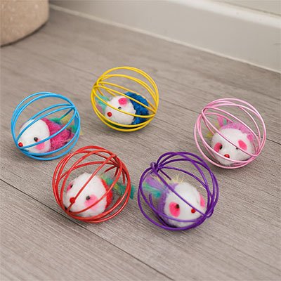 Cage sphérique 6 cm pour chat - souris et grelot intégrés