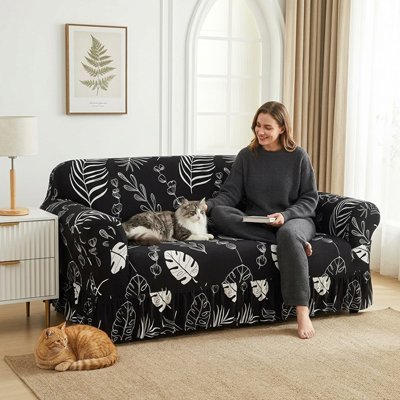 protection canapé chat ProtectHome - motif feuille
