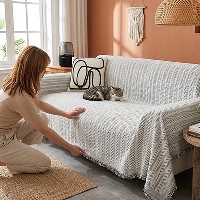 protection canapé chat CozyCover - coloris blanc