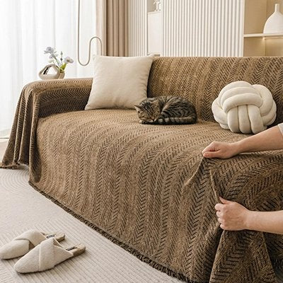 protection canapé chat CozyCover - coloris marron