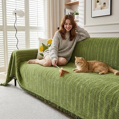 protection canapé chat CozyCover - coloris vert