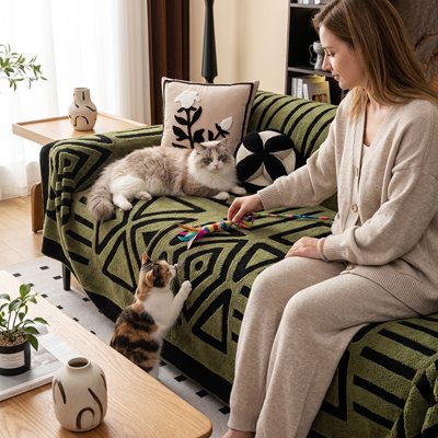 protection canapé chat SofaCare - coloris vert