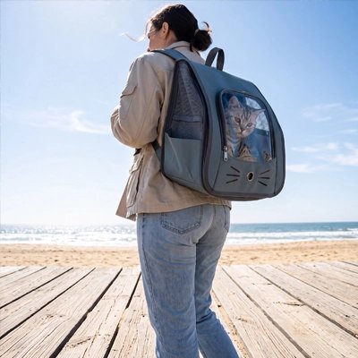 sac à dos pour chat Cocon Protect - coloris gris