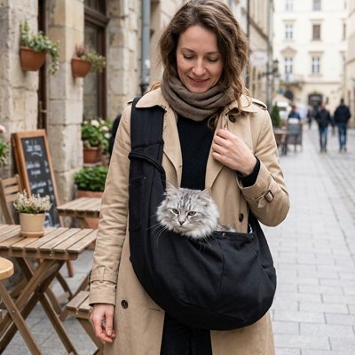 sac de transport chat CityPaws - coloris noir