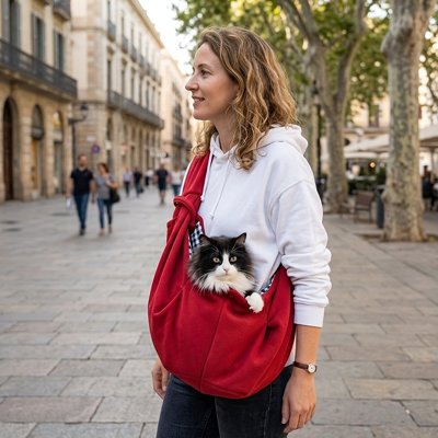sac de transport chat CityPaws - coloris rouge