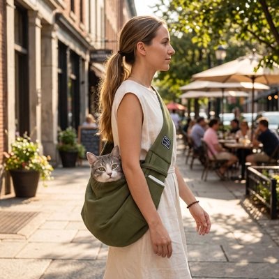 sac de transport chat FéliProtect - coloris vert