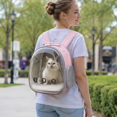 sac de transport pour chat GlobeCat - coloris rose