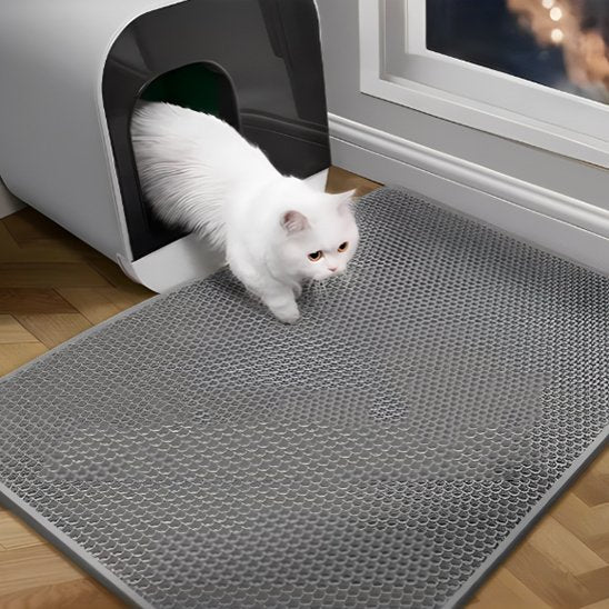 tapis chat litière anti-projection - gris foncé