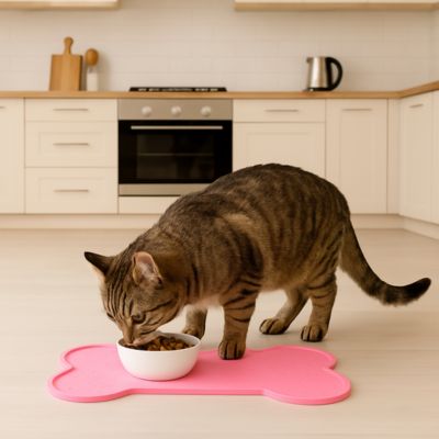 Tapis gamelle Chat | Imperméable Antidérapant - Patte à Chat