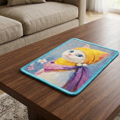 tapis-griffoir-chat-fille-à-perle