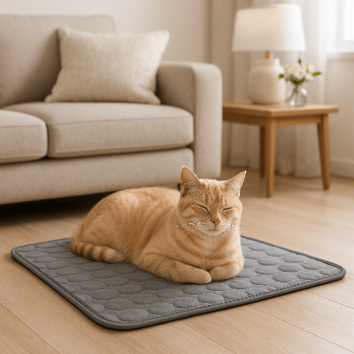 tapis-rafraichissant-chat-gris-chatcool