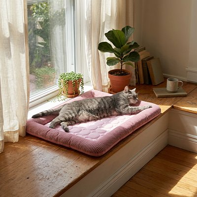 tapis-rafraichissant-chat-rose