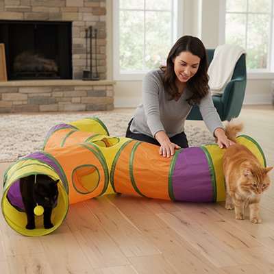 tunnel-chat-multicolore-amusant