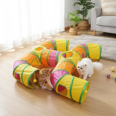 tunnel-chat-multicolore-ludique